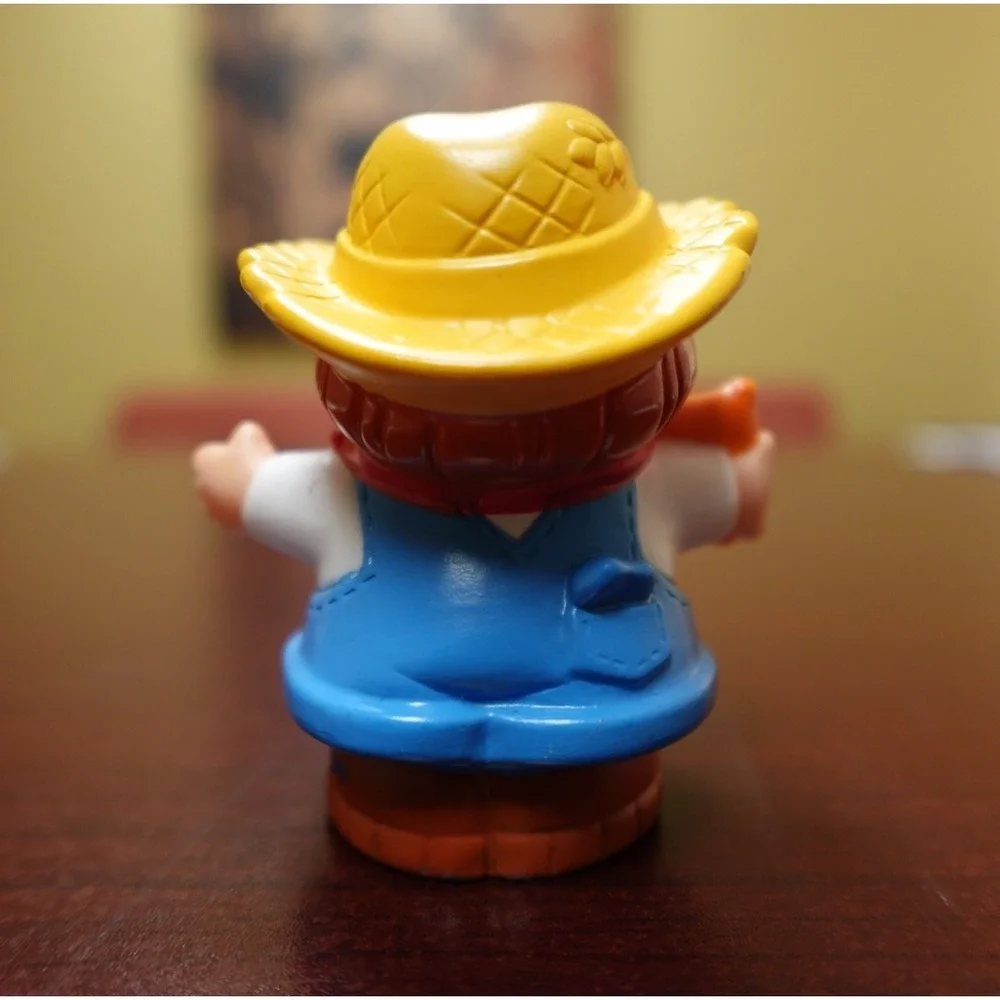 Fisher-Price Little‎ People Farmer Figure Yellow Hat Blue Overalls 2007 Mattel